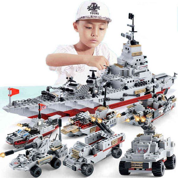 

military warship navy aircraft army figures building blocks deformable toys educational toys gift for child 1000+pcs no box y1130