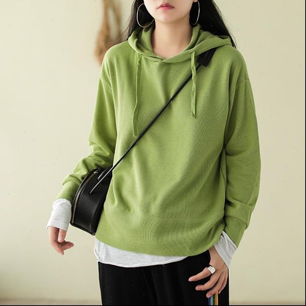 

hooded pullover 7 color women sweatshirts long sleeve autumn casual loose cloths sweet, Black