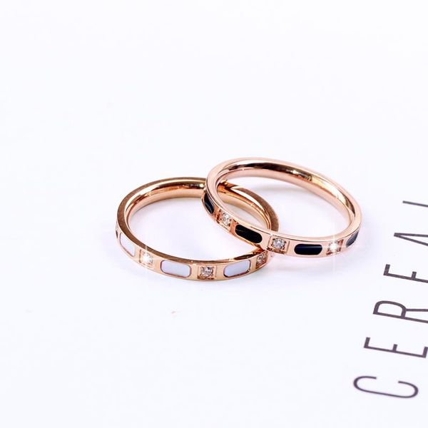 

wedding rings yun ruo white shell zircon ring rose gold fashion 316 l titanium steel jewelry woman girl gift never fade drop, Slivery;golden