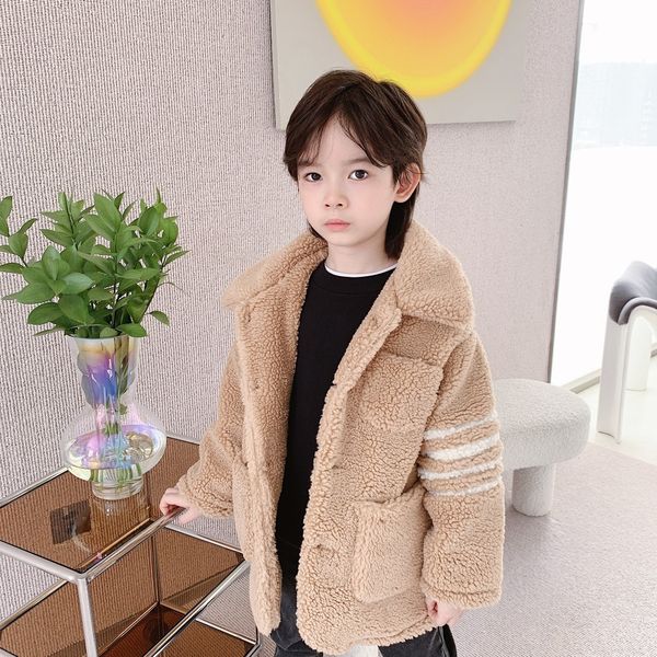 

winter kids fleece coat for girls boys cute turndown collar warm jacket toddle baby boy outwear, Blue;gray