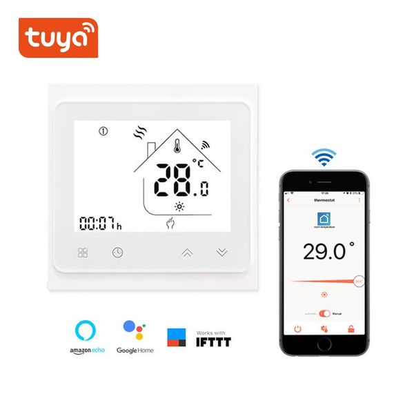 

smart home control wifi thermostat temperature controller lcd touch screen backlight for 3a water floor heating works with alexa google voic