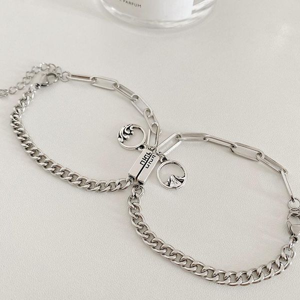 

charm bracelets mountain and sea pendant men's women's bracelet trend romantic casual party jewelry couple girlfriends exquisite g, Golden;silver