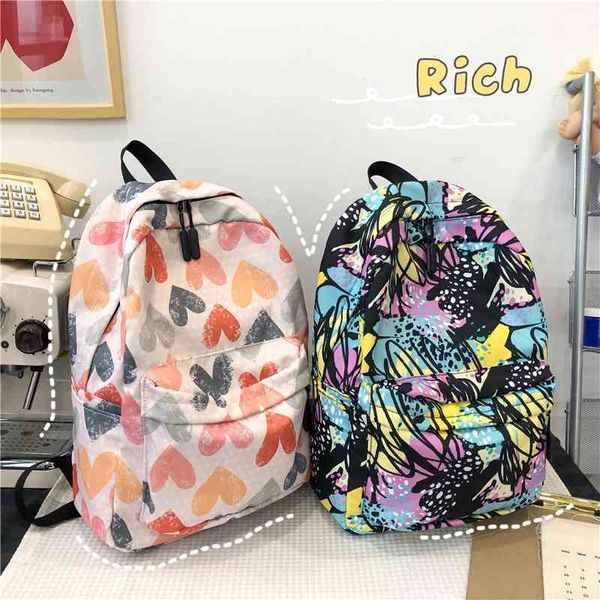 

schoolbag girls hansen junior girl for senior high school students graffiti color matching light backpack