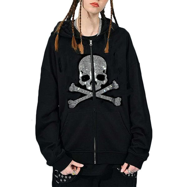

cardigan zipper drill loose hoodie fashion long sleeve, Black;brown