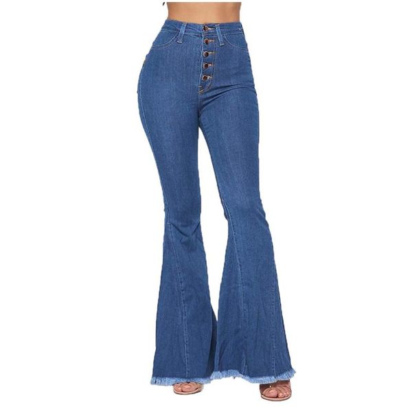 

women's jeans libieliy jean femme high waist stretch micro flare skinny slim tight long for women push up denim pant pantalones de muje, Blue