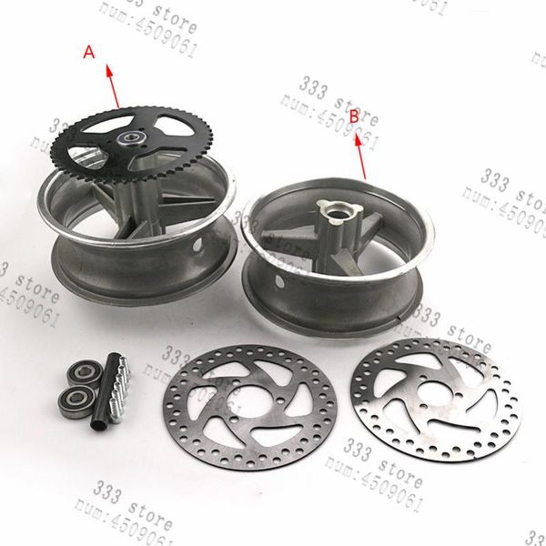 

motorcycle wheels & tires rear 110/50-6.5 and front 90/65-6.5 aluminum alloy vacuum wheel hub for pocket bike 47cc 49cc part
