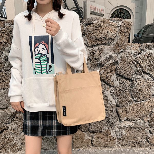 

canvas bag women's 2019 new harajuku fresh solid color literary single shoulder diagonal handbag
