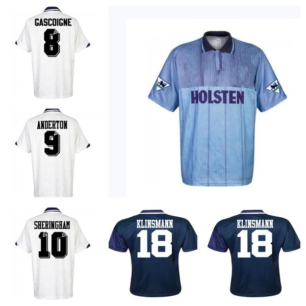 

1991 -92- 93 -94 95 -98 -99 gascoigne retro soccer jersey campbell mabbutt ruddock sheringham lineker tottenham klinsmann carr ferdinand foo, Black;yellow