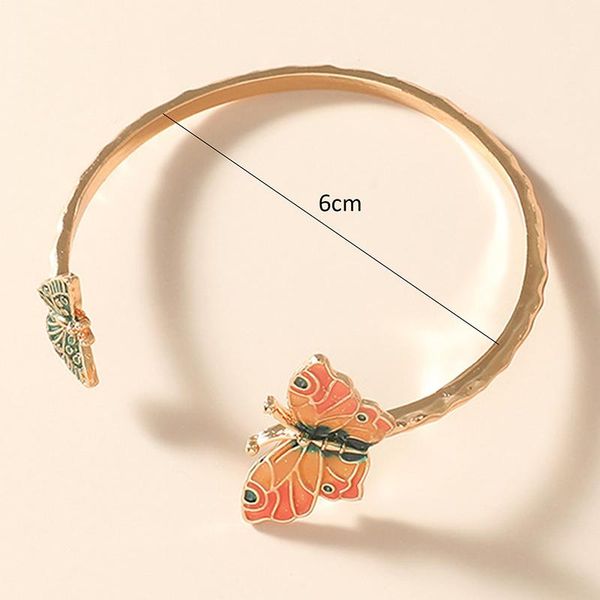 

bangle forest painted bracelet opening around for women color enamel butterfly adjustable gift 2021, Black