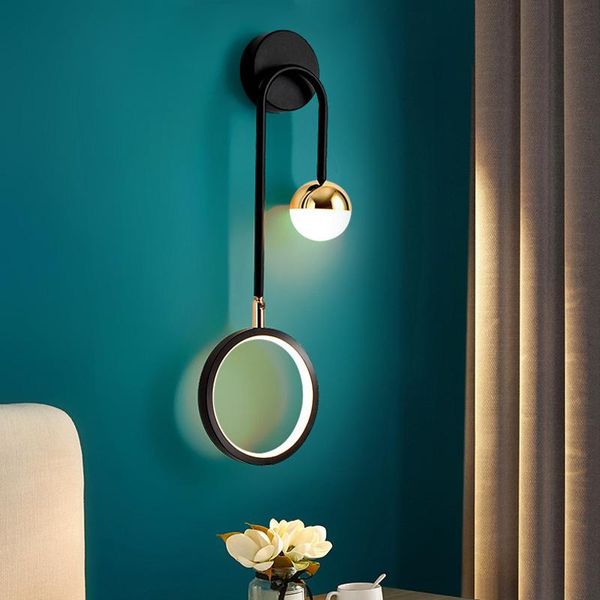

wall lamp modern retro minimalist background light stairwell aisle personalized bedroom bedside nordic creative led lamps