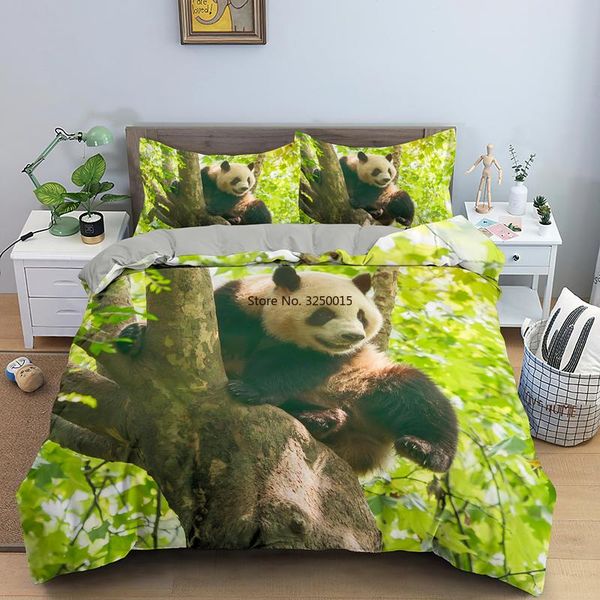 

bedding sets adorkable gift panda printed 2/3pcs bamboo duvet cover for child bedclothes with pillowcase comforter covers bed