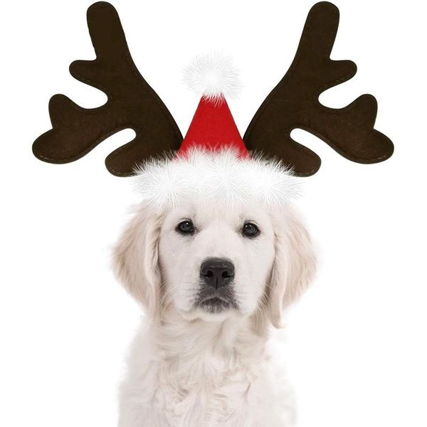 

dog apparel christmas reindeer antlers hat headband deer horn classic headwear party pet costumes accessories puppy cat cosplay