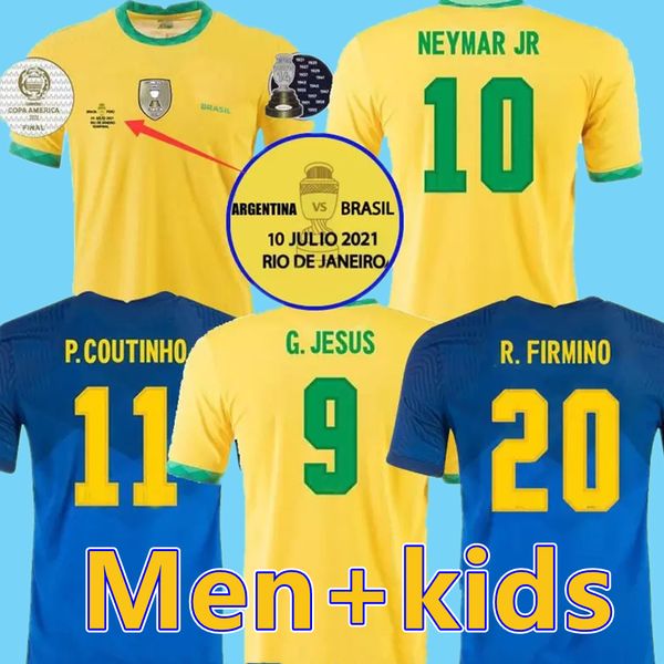 

20 21 brazils richarlison g.jesus soccer jerseys camiseta copa america finals 2021 2022 player version coutinho firmino marquinhos casemiro, Black;yellow