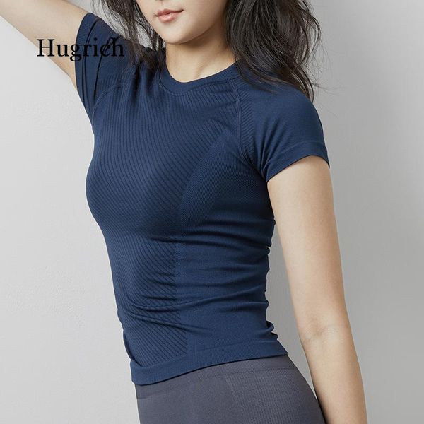 

women's t-shirt spring and summer fitness 2021 solid color running short sleeve elastic breathable, White