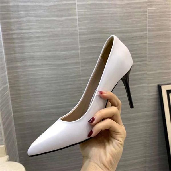 

dress shoes women shoe pointed toe business office lady genuine leather female thin high heels solid color, Black
