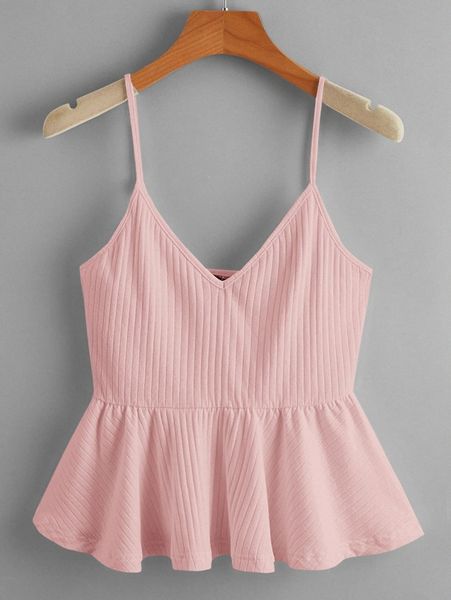 

plus ruffle hem cami m221#, Black