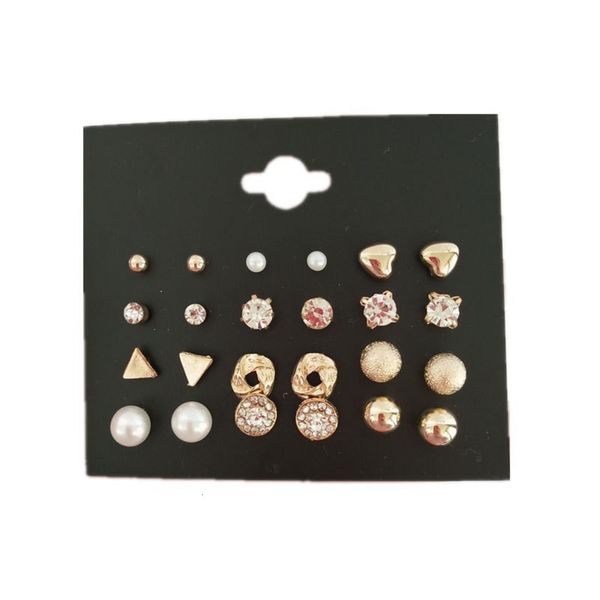 

set zircon earrings simple fashion peach
