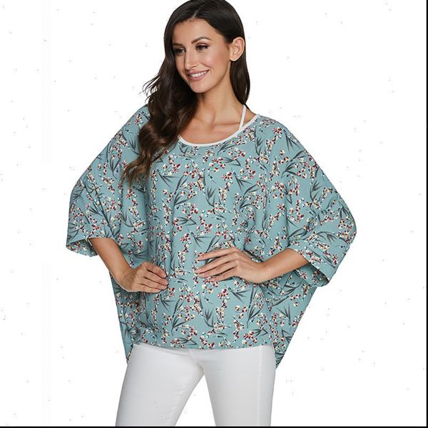 

4xl 5xl 6xl plus size womens blouses chic floral print chiffon off shoulder summer tunic, White