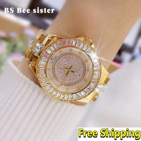

wristwatches women watches 2021 diamond crystal watch gold silver stainless steel bling wristwatch montre femme 2022, Slivery;brown
