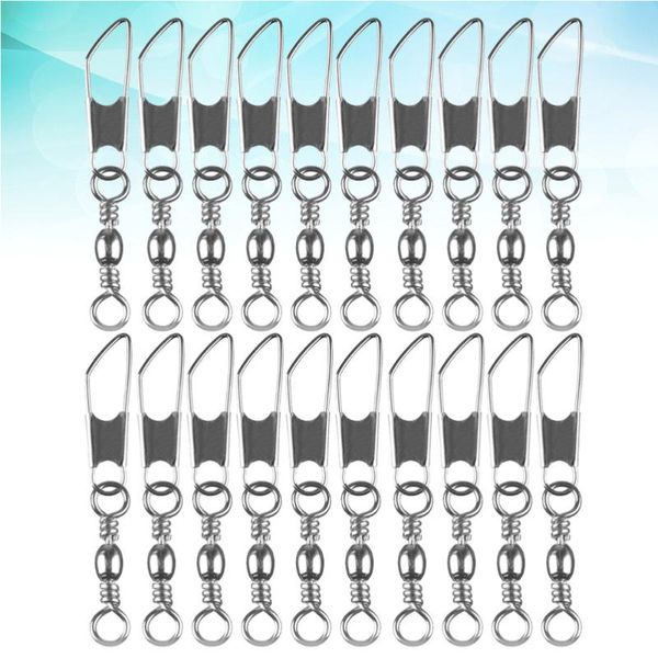 

30pcs eight-character fishing rolling swivels hook connector tackle rings (silver size 4) hooks