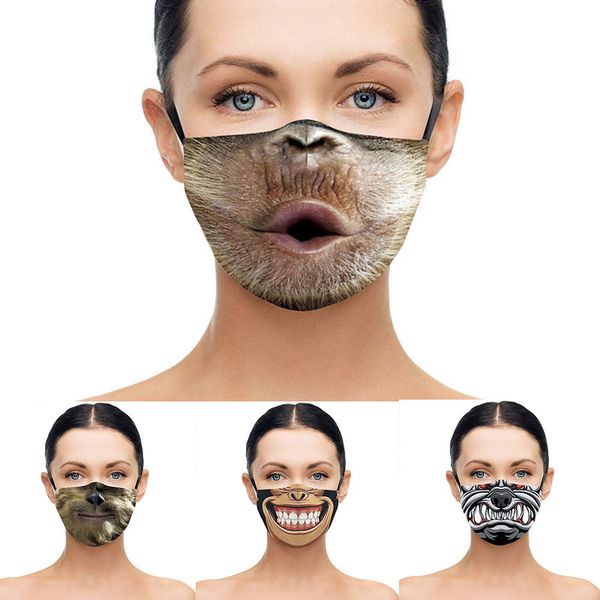 

funny rabbit monkey mouth cosplay women's men masks face protection dustproof cycling spots breathable halloween mask