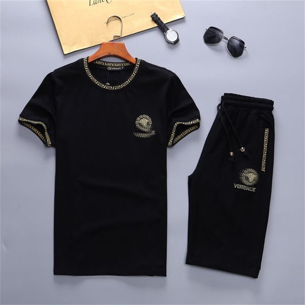 

20ss mens fashion summer suits casual tracksuits classic letter pattern print men's short sleeve & shorts men boys tees 4 colors cloth, Gray