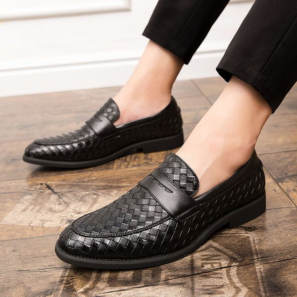 

men oxfords shoes casual leather dress formal shoes luxury brand male wedding party shoes for men business big size 38-48, Black