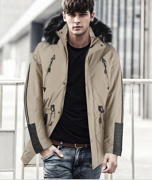 

men's jackets winter plush thickened cotton clothes hooded waist drawstring casual, Black;brown