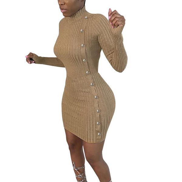 

casual dresses amsgend women's clothing appliques woman dress fashion slim solid color long sleeve buttock summer 2021 female, Black;gray