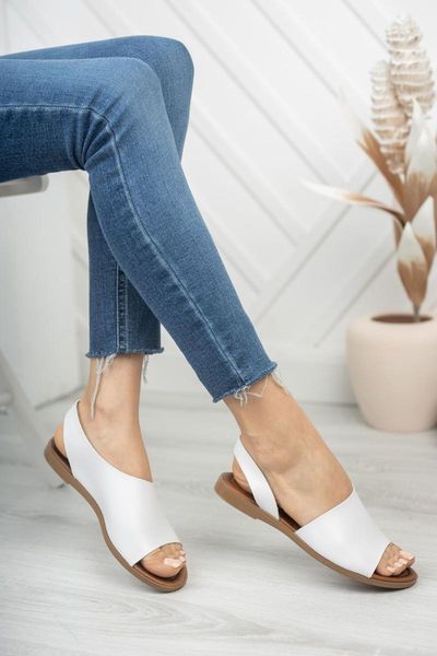 

sandals women leather white casual, Black