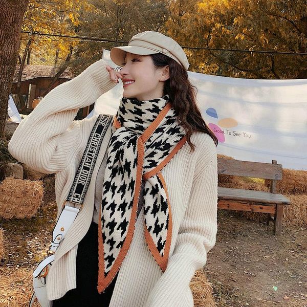 

scarves arrival comfortable thick soft cute plaid scarf warm temperamental fresh simple vintage knit classical shawl, Blue;gray