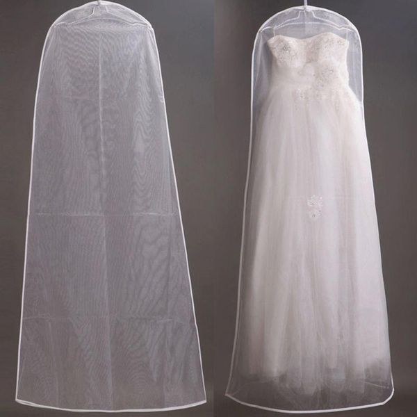 

clothing & wardrobe storage 160cm organdy semi transparent wedding a-line dress dustproof cover bride gown bag foldable garment clothes case