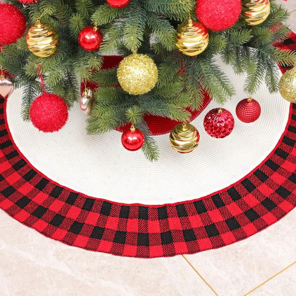 

christmas decorations product decoration knitted red black grid skirt acrylic high-end tree apron