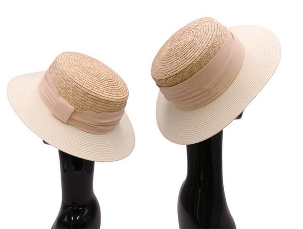 

stingy brim hats 202106-gaoda-flat summer straw patchwork paper lady fedoras cap women panama jazz hat, Blue;gray
