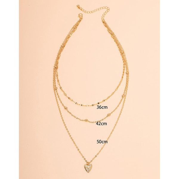 

pendant necklaces 2022 ins gold chain love heart geometric minimalism choker trendy korean fashion women party jewelry, Silver