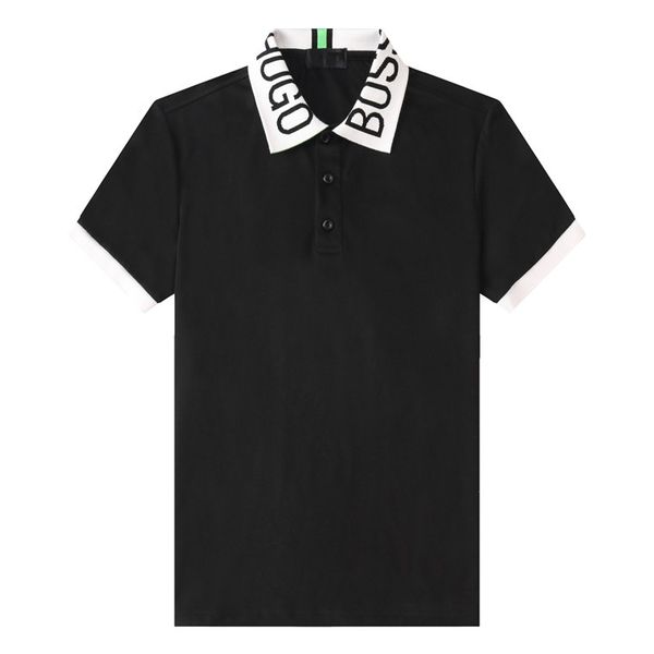 

fashion mens designers polo #hb001 europe off summer classic letters print lapel tees essentials luxurys white t shirt men casual clothing w, White;black