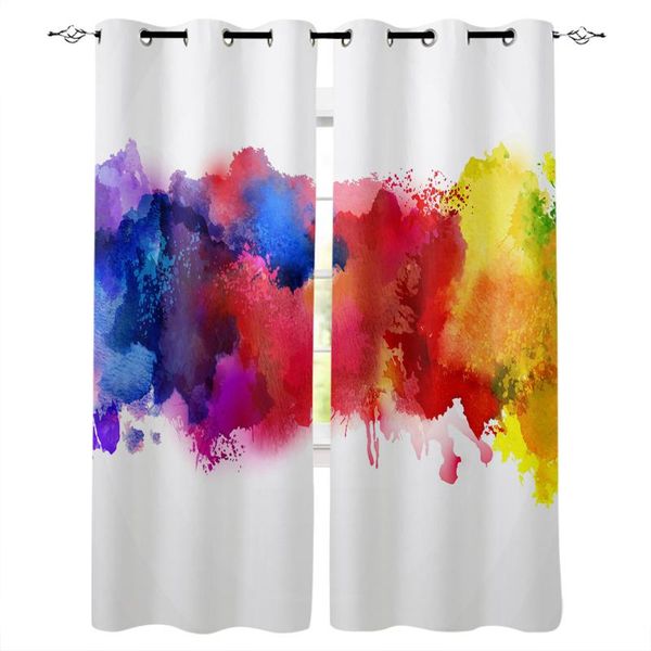 

color splash art curtain for living room kids decoration bedroom window treatment drapes &