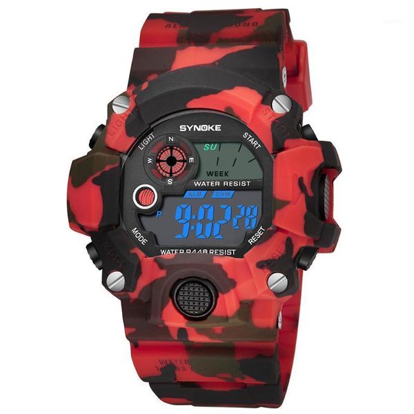 

men women camouflage electronic watch casual multifunctional abs digital wrist uv sport waterproof military watches fabala wristwatches, Slivery;brown