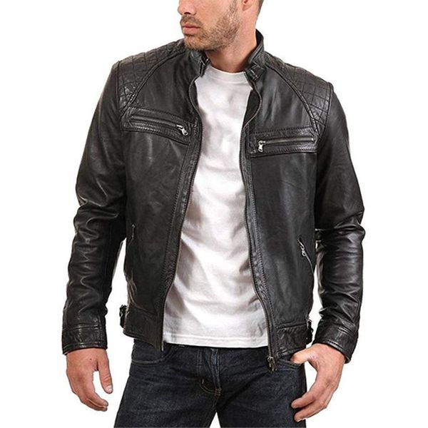 

men's jackets cool style men fake fur leather jacket black brown slim fit warm outdoor windproof biker male fashion zipper solid coat