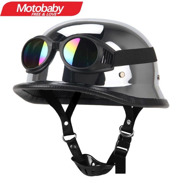 

motorcycle helmets helmet german leather vintage open face retro half chopper cruiser scooter biker pilot dot