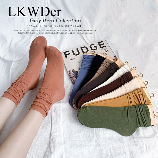 

socks & hosiery lkwder 1 pair women crew female fashion casual creative students preppy style color comfort trendy women's cotton, Black;white