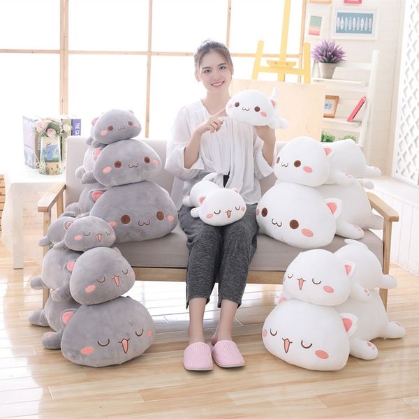 

new plush toys white cat black gift lovely pillow doll