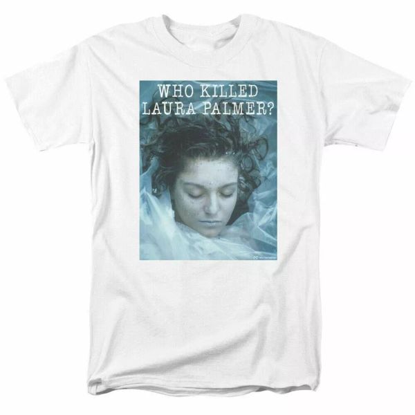 

Twin Peaks Who Killed Laura T Shirt Mens Licensed Classic TV Show White, White;black
