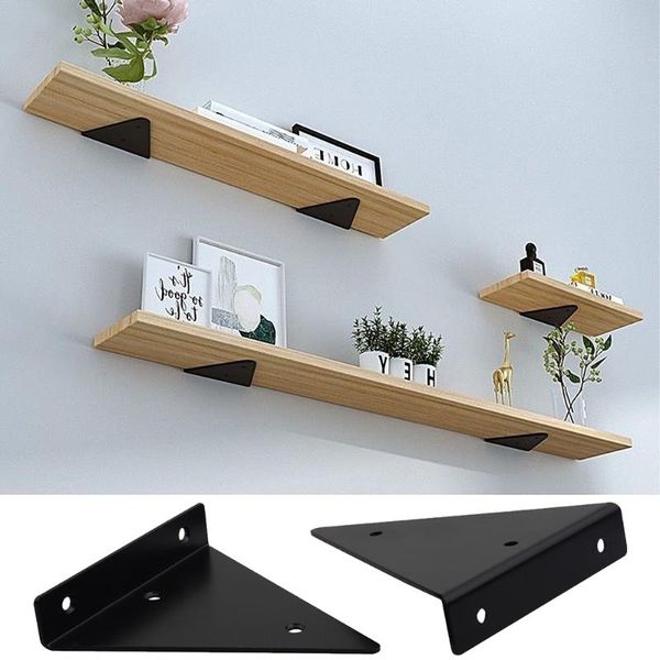 

hooks & rails 2pcs triangle folding angle bracket iron inble wall mounted storage for book shelf organizer home accessories