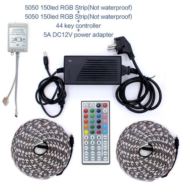 

strip light 2835 10m 5m leds tape diode ribbon flexible controller dc 12v adapter set strips led