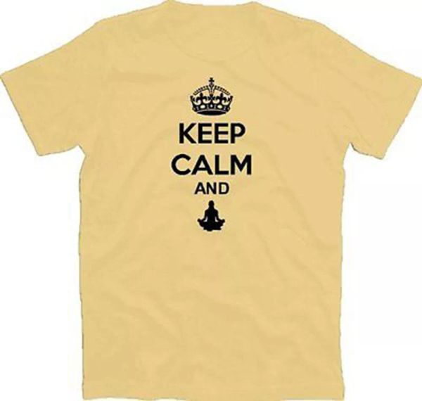

keep calm and enjoy yoga yogi meditation t-shirt s-xxxl, White;black