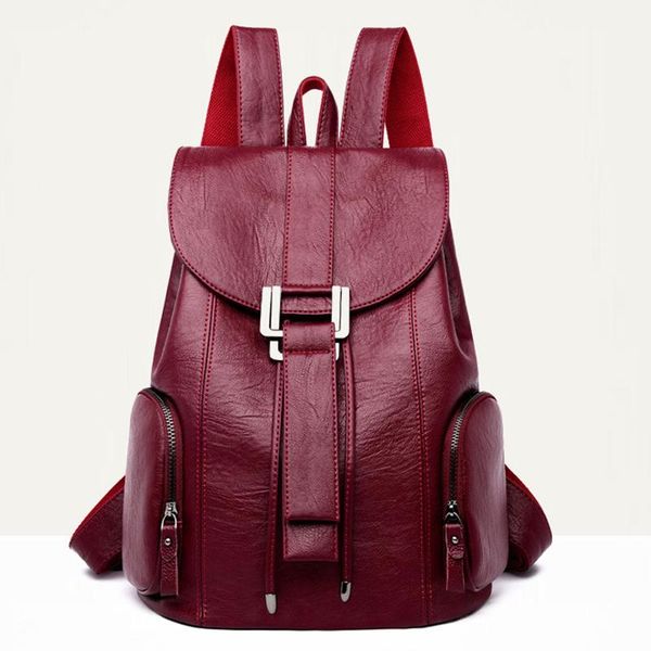 

mochila feminina women backpack leather pack bags large capacity school for teenage girls 2021 arrivals style