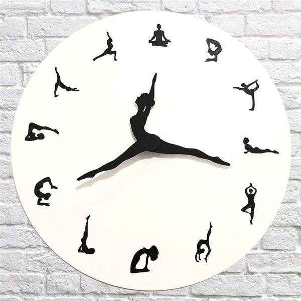 

wall clocks 30cm yoga fashion decorative clock for living room bedroom creative hangging home decoration horologe