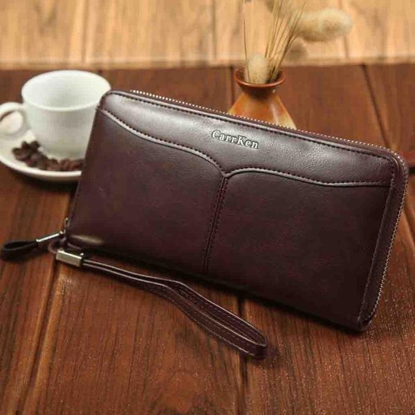 

wallets coin purse solid color wallet business casual large-capacity clutch soft multi card phone bag men s bags for dokument#g30, Red;black