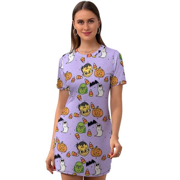 

casual dresses art dress short sleeve printed day bodycon curvy ladies polyester simple one-piece, Black;gray